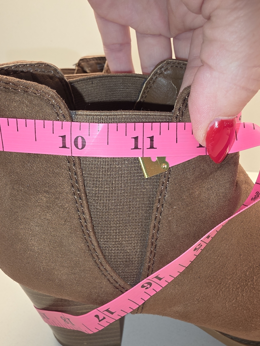 Serra Tan Suede Ankle Booties with Stacked Heel - Picture 7 of 8